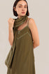 Embroidered scarf in cotton gauze